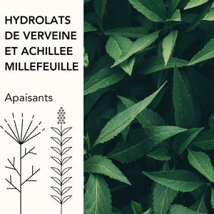 Velavi a sélectionné en Auvergne, l'hydrolat de verveine bio et d'achillée millefeuille bio, pour leurs propriétés apaisantes et les a intégré dans ses soins visage bio