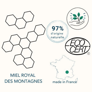 velavi gel douche sans sulfate, certifié bio, à 97% naturel, au miel et made in France, en Auvergne